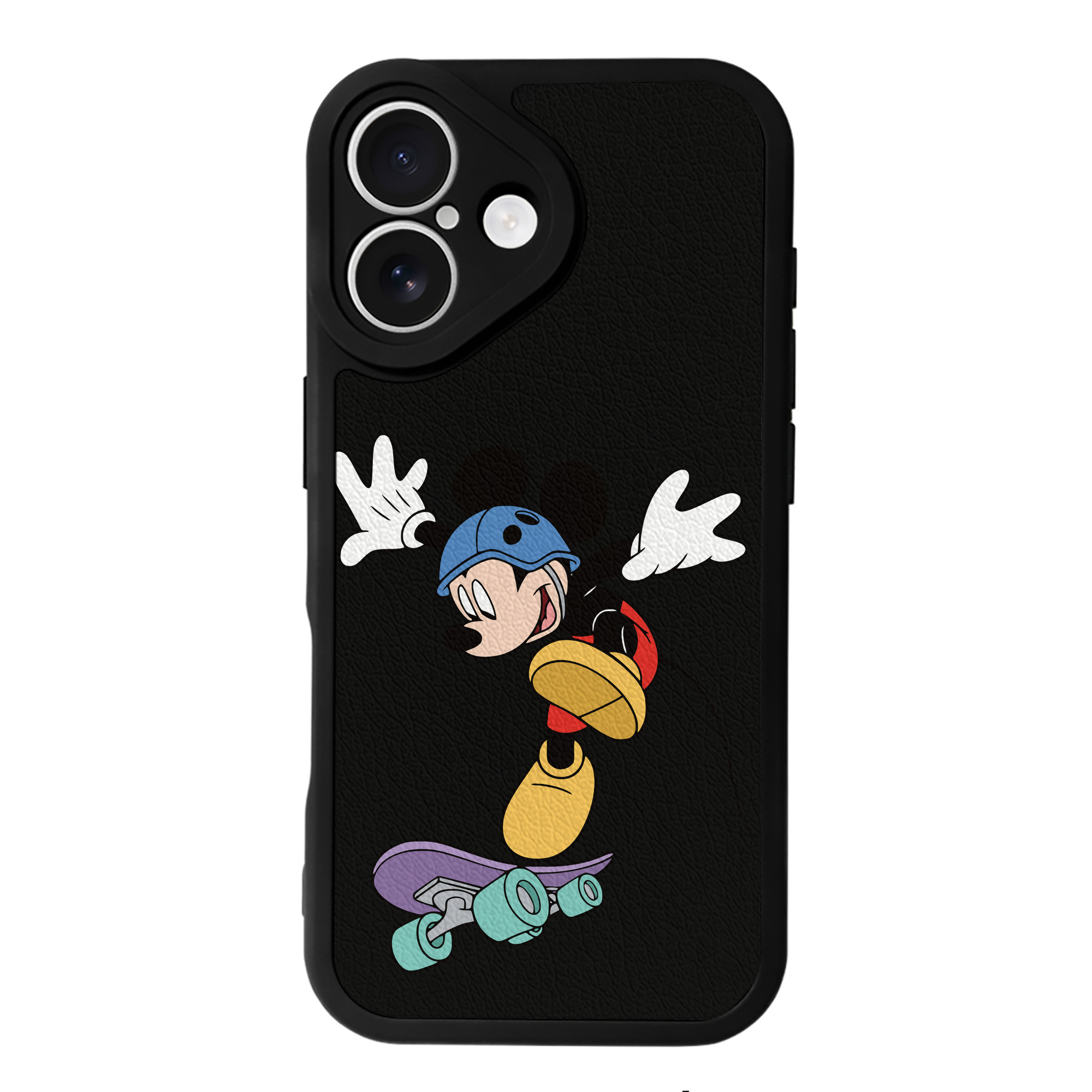 （画像用） ミッキーマウス Mickey Mouse 【iPhone 16シリーズ対応】シリコンスマホケース（レザー調） 材質：シリコン